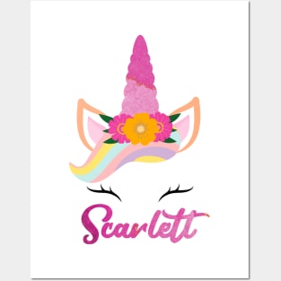 Name scarlett unicorn lover Posters and Art